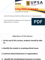 Resolving Ethical Issues: Lecture Seven