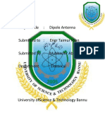 Project Title: Dipole Antenna