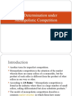 Price Determination Under Monopolistic Competition