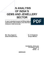 An Analysis of India'S Gems and Jewellery Sector: Submitted By: Atishay Jain Section - F Roll No. - 16 Certificate