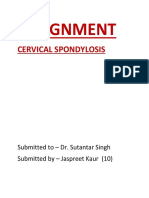 Assignment: Cervical Spondylosis