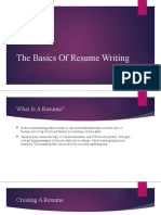 The Basics of Resume Writing