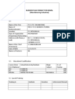 Business Plan Format For Msmes (Manufacturing Industries)