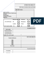 Id Fresh Food (India) Pvt. Ltd. Root Cause, Corrective Action and Preventive Action Format