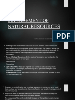 Management of Natural Resources