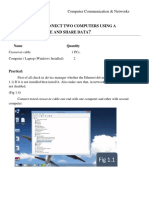 LAB 1: H ?: Ow To Connect Two Computers Using A Crossover Cable and Share Data