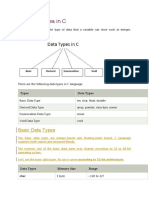 Data Types in C