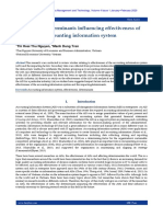 Review of Determinants Influencing Effectiveness of Accounting Information System