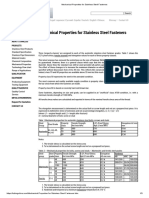 Mechanical Properties For Stainless Steel Fasteners