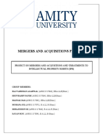 Mergers and Acquisition and Treatments To IPR Project (8th Semester)