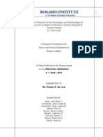 A Descriptive Research On The Advantages and Disadvantages of Computers On The Academic Performance of Select Students of