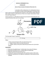 MIN 301 Dynamics of Machines Experiments