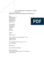 Write A Program To Read The Marks of 10 Students in 5 Subjects Calculate The Average and Assign Grades. Now Draw Its Graph Matrix and Find Its V (G)