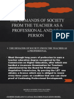 Demands of Society From The Teacher