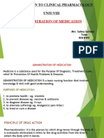 Introduction To Clinical Pharmacology Unit:Viii: Administration of Medication