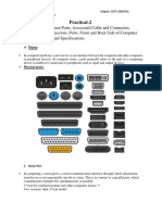 Practical-2: Observe Various Connectors, Ports, Front and Back Side of Computer. Write Their Purpose and Specifications