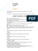 PRE - & POST - TEST + Engage (World Religion) q1w2