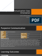 Purposive Communication Class Orientation: Eliseo Joseph M. Nakar Instructor