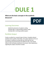 Learning Outcomes: What Are The Basic Concepts in The Academic Discourse?