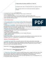 11 Accountancy - Depreciation, Provisions and Reserves - Notes & Video Link