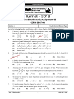 Illuminati - 2019: Advanced Mathematics Assignment-2B Conic Section