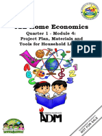 TLE Home Economics: Quarter 1 - Module 4: Project Plan, Materials and Tools For Household Linens