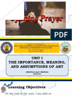 Unit 1 Importance Meaning and Assumption of Art