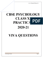 Cbse Psychology Class Xi Practical 2020-21 Viva Questions