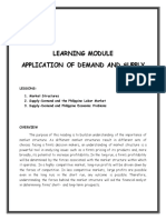 Learning Module Application of Demand and Supply: Cluster 1 Applied Economics