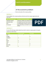 1 The Nature of The Economic Problem: Worksheet