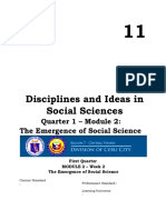 Disciplines and Ideas in Social Sciences: Quarter 1 - Module 2: The Emergence of Social Science