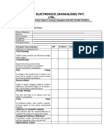 Southern Electronics (Bangalore) Pvt. LTD.,: Performance Evaluation Form