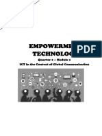 Empowerment Technology: Quarter 1 - Module 1 ICT in The Context of Global Communication