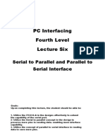 PC Interfacing Fourth Level Lecture Six: Serial To Parallel and Parallel To Serial Interface