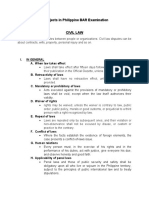 8 Subjects in Philippine BAR Examination: I. in General A. When Law Takes Effect