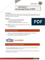 Historical and Legal Bases of NSTP: Module 1