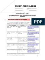 Empowerment Technologies: Learning Activity Sheet