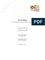 Bill of Terror: (A Position Paper About Anti-Terrorism Bill in The Philippines)