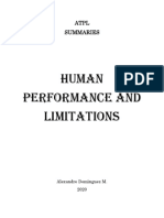 Human Performance and Limitations: Atpl Summaries