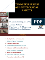 Foundation Designs and Geotechnical Aspects