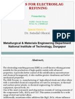 Fluxes For Electroslag Refining: Dr. Satadal Ghorai