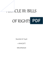 Article Iii: Bills of Rights: Marielette M. Tripoli 11-ISAAC (ICT) MR - Gonzales