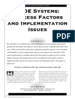 CPOE Systems Success Factors and Implementation Issues