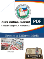 News Writing/Pagsulat NG Balita: Christian Mespher A. Hernandez