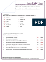 Speaking Skills Practice: A Friend in Need - Exercises: Preparation