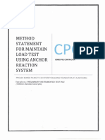 Method Statement For Maintain Load Test Using Anchor Reaction System