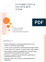 Design Fabrication & Testing of Screw Conveyor: BY V. Durga Karthik A. Manoj Kumar G.I Manoj Ramachandran