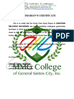 Grammarian'S Certificate: DELACRUZ MACARAEG Has Been Completely Undergone Grammarian