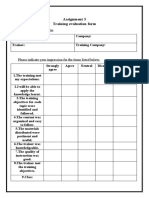 Training Evaluation Form