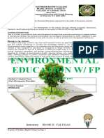 Environmental Education W/ FP: (MWF 12:00-1:00 PM)